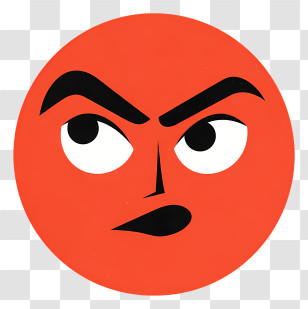 Sigma Face Emoji - Angry Red Face Emoji Transparent PNG