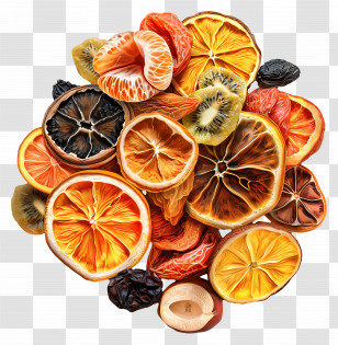Dried Fruit - Pile Of Dried Orange Slices And Fruits Transparent PNG