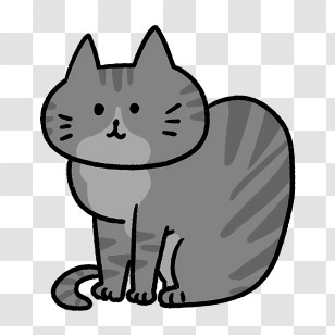 Cartoon - Gray Cat Cartoon Illustration Transparent PNG