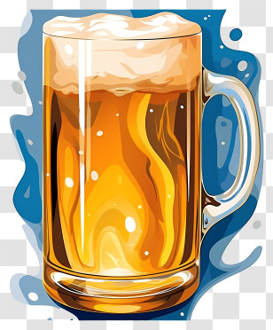 Beer - Foamy Beer Mug Illustration Transparent PNG