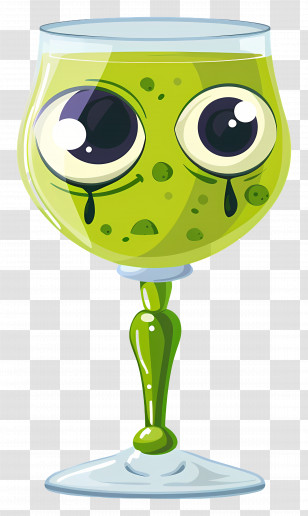 Halloween Drink - Cute Green Drink With Cartoon Eyes Transparent PNG