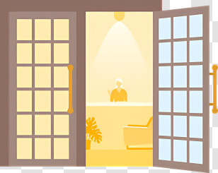 Art Background - Open Entrance Door Transparent PNG