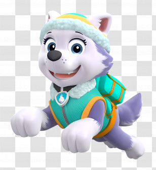 Paw Patrol - Energetic Husky Puppy In Animated Winter Adventure Transparent PNG
