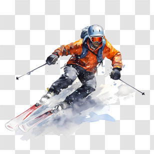 Ski Day - Person Skiing Transparent PNG