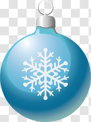 Blue Ornament - Blue Christmas Ornament With Snowflake Design Transparent PNG