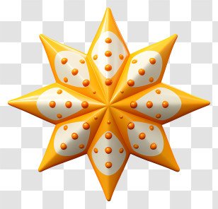Orange Star - Yellow Star Ornament Transparent PNG