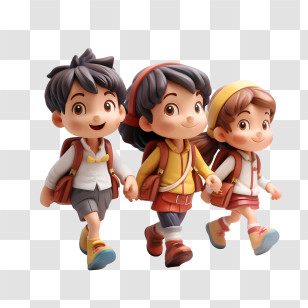 International Walk To School Day
 - Three Children Walking With Backpacks Transparent PNG