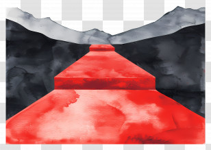 Red Carpet - Red Carpet Pathway Through Mountains Transparent PNG