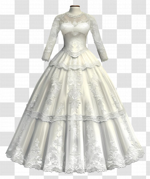 Lace Wedding Dress - Elegant White Wedding Dress Transparent PNG