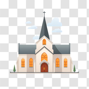 Church - Illustration Of A Church Building Transparent PNG