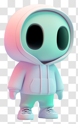 Chibi Ghost - Cute Character In Pastel Hoodie Transparent PNG