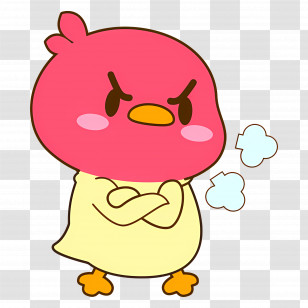 Cartoon Duck - Angry Red Cartoon Bird Transparent PNG