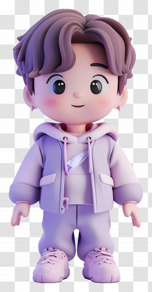 Bts - Cute Boy In Purple Hoodie Transparent PNG