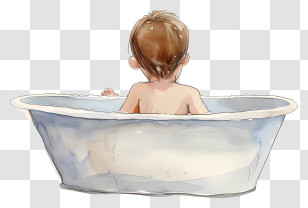 Baby Bath Tub - Cute Baby In Bathtub For Hygiene Concept Transparent PNG