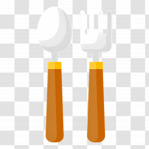 Fork Spoon - Wooden Handle Spoon And Fork Transparent PNG