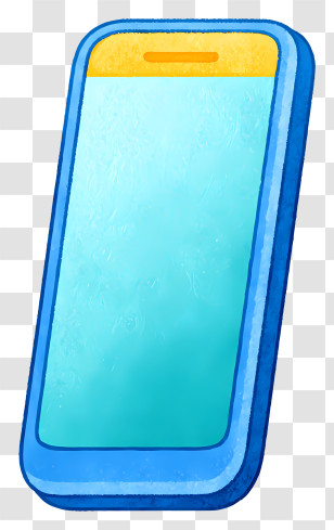 Mobile Phone Icon - Blue Cartoon Smartphone Transparent PNG