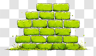 Brick Wall Moss - Green Mossy Brick Wall Transparent PNG