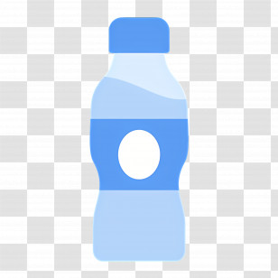 Water Bottle - Minimalist Design Of A Blue Water Bottle Transparent PNG