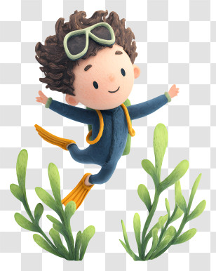 Boy Doing Deep Diving - Child Diving Underwater Transparent PNG