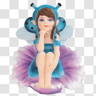 The Fairy With Turquoise Hair Figurine Statue Blue - Childlike Hand Painted Transparent PNG