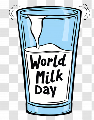 World Milk Day - World Milk Day With Glass Of Milk Transparent PNG
