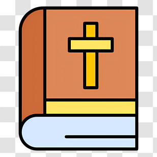 Holy Bible Book - Orange Bible With Yellow Cross Transparent PNG