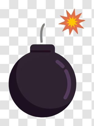 Timer Bomb - Black Bomb With Fuse And Ignition Spark Transparent PNG