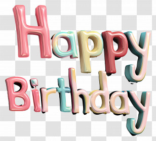 Happy Birthday - Pastel Colored Happy Birthday Text Transparent PNG