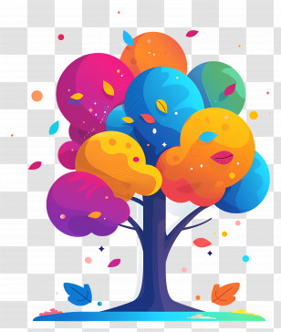 Nature Tree - Colorful Abstract Tree Illustration Transparent PNG