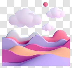 Sky - Colorful Abstract Landscape With Clouds Transparent PNG