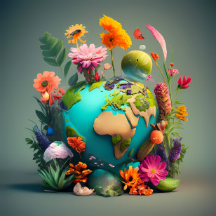 Earth Day - Floral And Green Earth Concept Transparent PNG