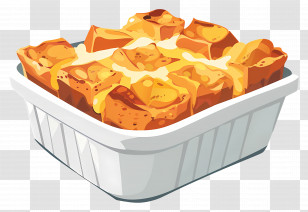 Bread Pudding - Cheesy Baked Dish Transparent PNG