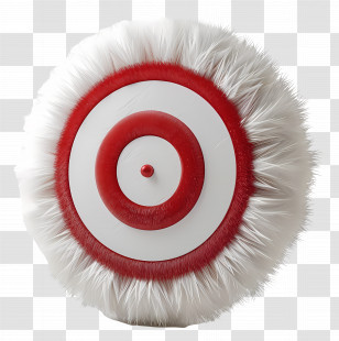 3d Fuzzy Logo - Red And White Target With Furry Border Transparent PNG