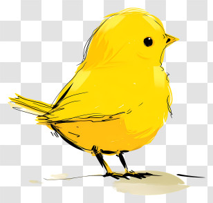 Yellow Bird - Cute Yellow Bird Transparent PNG
