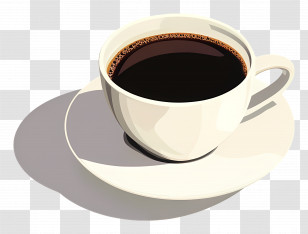Black Coffee - Ceramic Coffee Cup With Black Coffee Transparent PNG