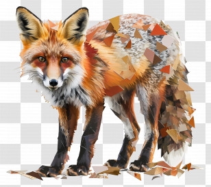 Red Fox - Geometric Orange Fox Transparent PNG