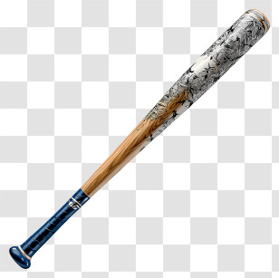 Baseball Bat - Decorative Baseball Bat Illustration Transparent PNG