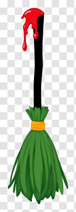 Halloween Broom - Broom With Red Paint For Halloween Transparent PNG