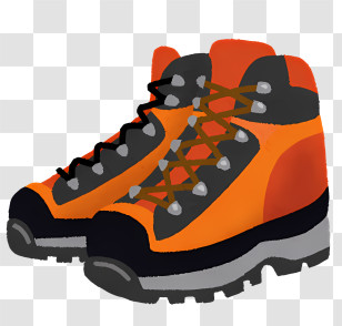 Sport Elements - Orange Hiking Boots Transparent PNG