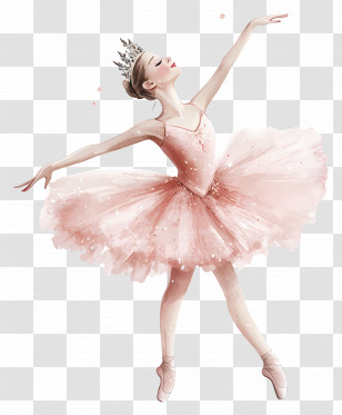 Ballet - Graceful Ballet Dancer In Pink Dress Transparent PNG
