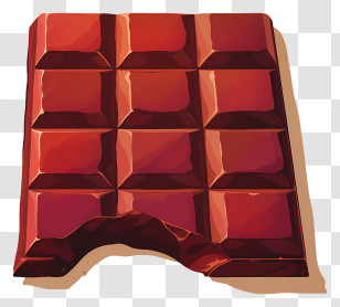 Dark Red Chocolate Bar - Chocolate Bar With Bite Transparent PNG