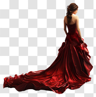 Dress Day - Elegant Woman In A Stunning Red Dress Transparent PNG