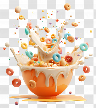Cereal Breakfast - Cereal Splashing In Milk Transparent PNG