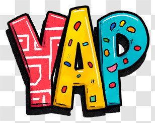 Word Yap - Colorful YAP Letters Illustration Transparent PNG