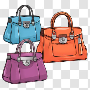 Handbag Day - Stylish Colorful Handbags Illustration Transparent PNG