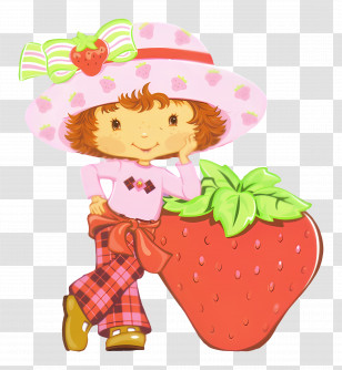 Strawberry Shortcake - Girl With Strawberry In Cartoon Style Transparent PNG