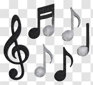 Music Notes - Black And White Musical Notes Transparent PNG