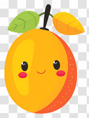 Happy Mango With Facial Expression - Happy Cartoon Mango Character Transparent PNG
