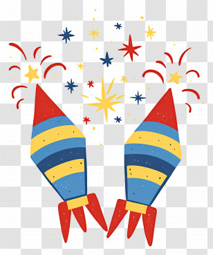 Fireworks - Colorful Rockets Fireworks Illustration Transparent PNG