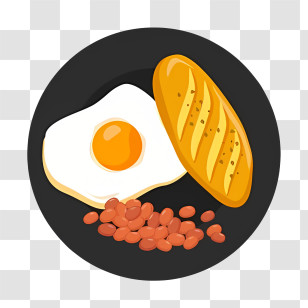 Thai Food - Breakfast With Egg And Bread Transparent PNG